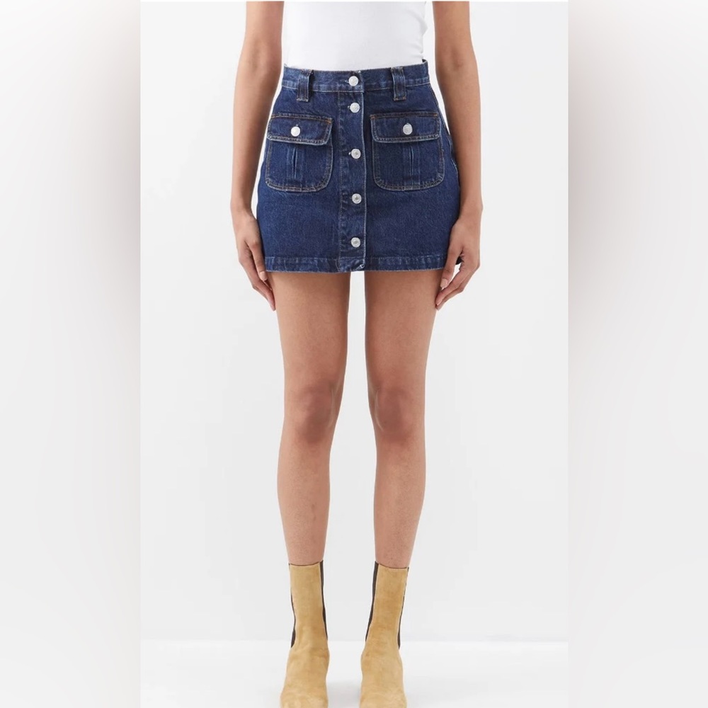 Re/Done Blue Mini Skirt